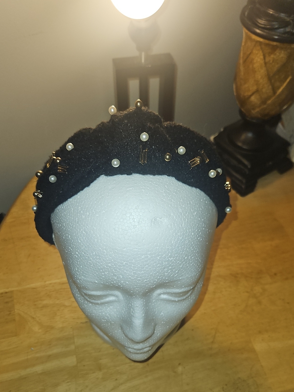 Wicked Embellished Black Pearl Headband